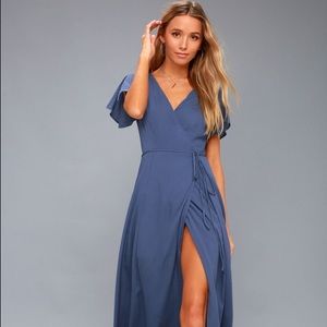 Lulus Denim Blue Maxi Dress Size M